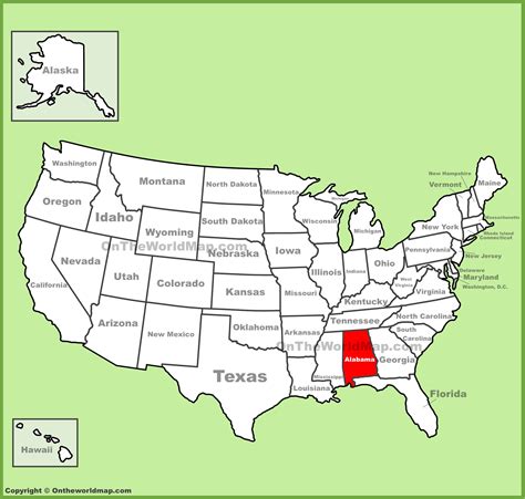 alabama usa map.